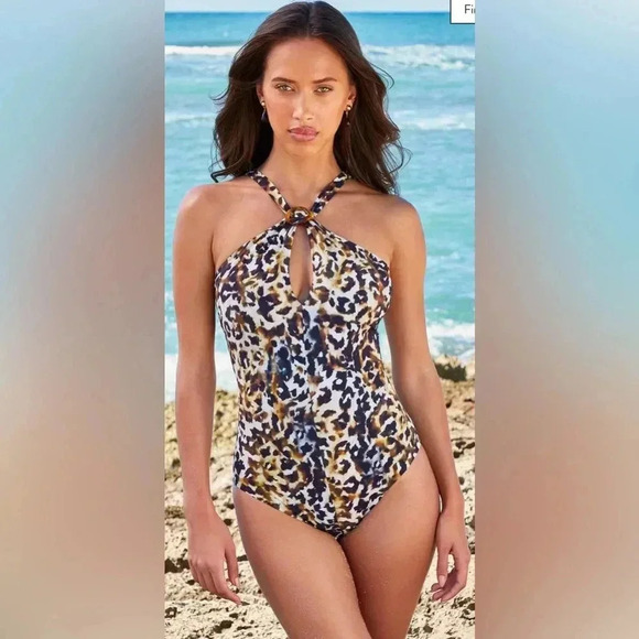 Amoressa Obsessed Elepha One Piece Swimsuit Size 8 - Picture 5 of 10